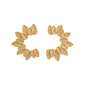 Gold Leaf Wreath Hoop Earrings