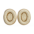 Ivory Woven Oval Stud Earrings