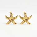 Gold Starfish Stud Earrings