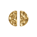 Gold Half-Moon Hammered Stud Earrings