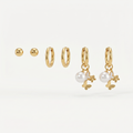Gold Multi-Style Earrings Set of 3