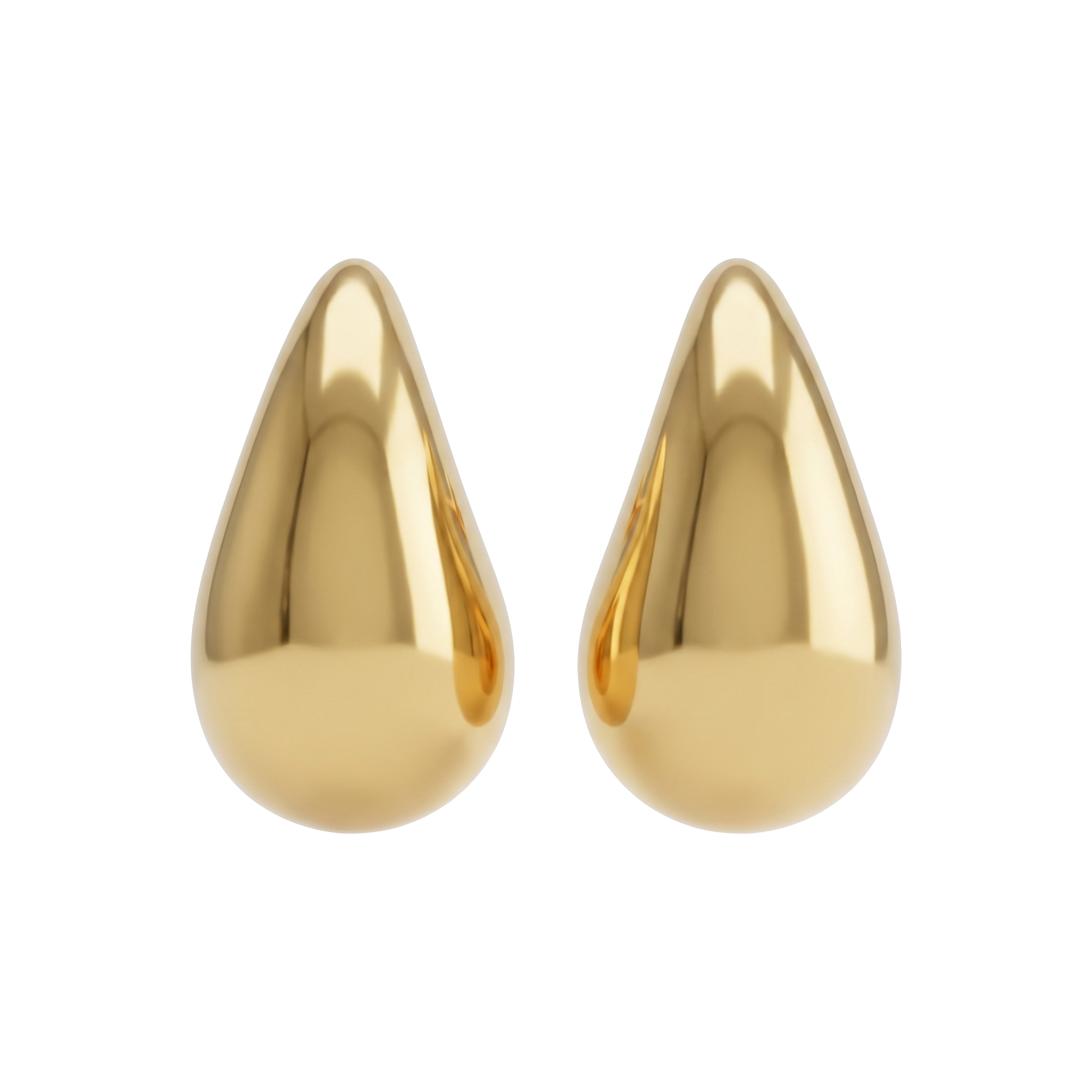 Gold Teardrop Stud Earrings