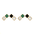 Multi-Color Clover Stud Earrings Set of 3