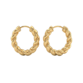 Gold Twisted Rope Hoop Earrings