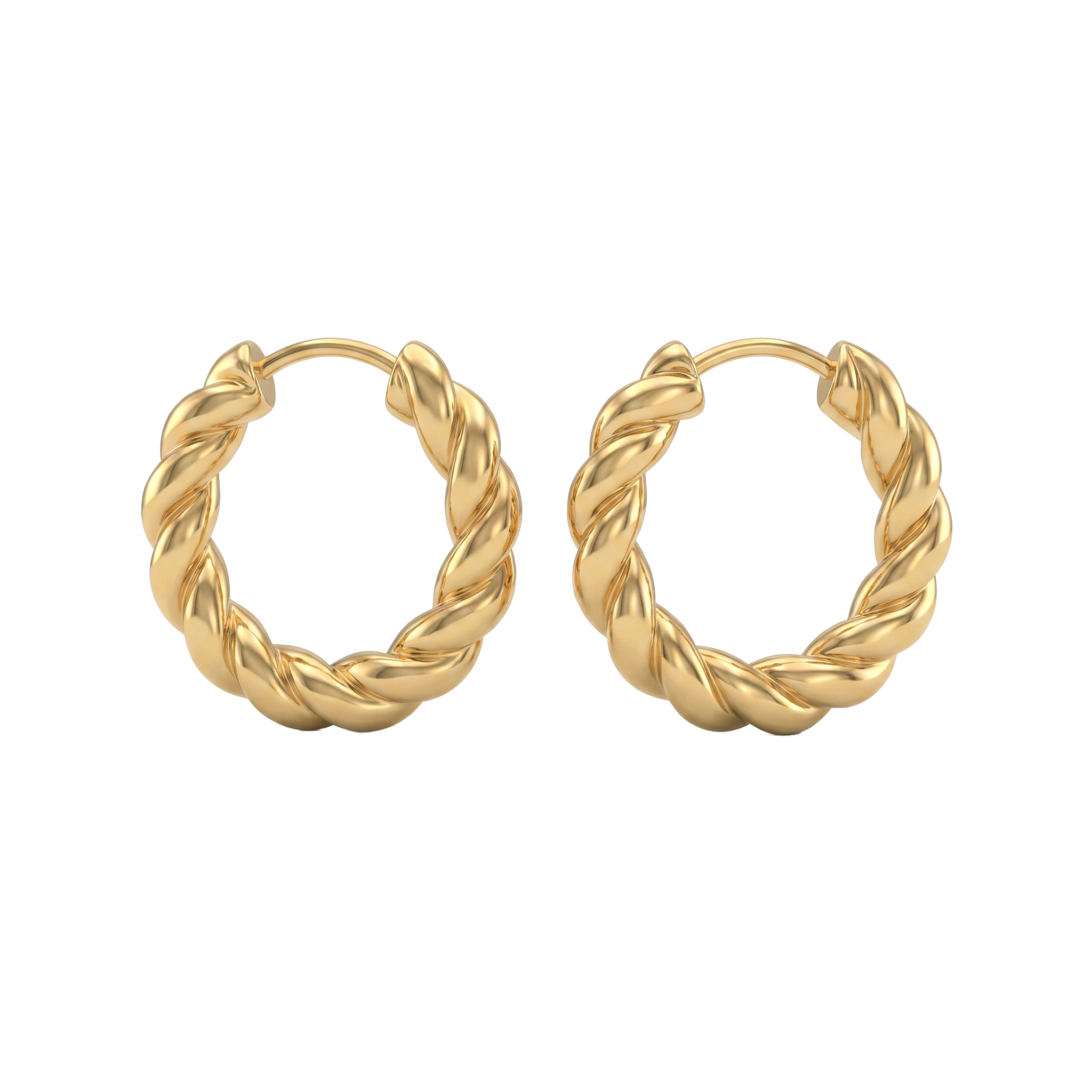 Gold Twisted Rope Hoop Earrings