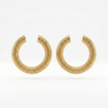 Gold Mesh Texture Hoop Earrings