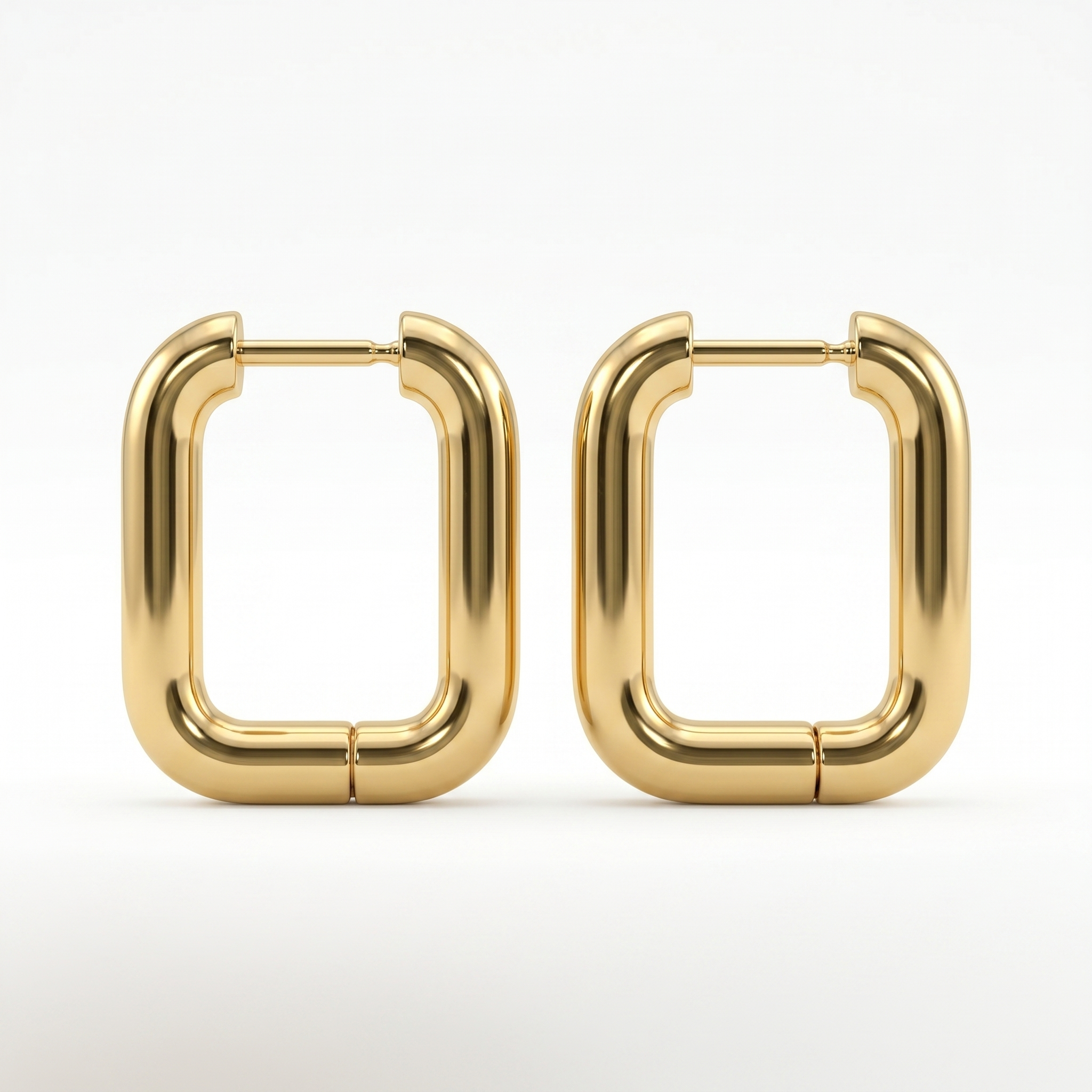 Gold Square Hoop Earrings