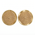 Natural Woven Round Stud Earrings
