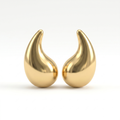 Gold Large Teardrop Drop Earrings