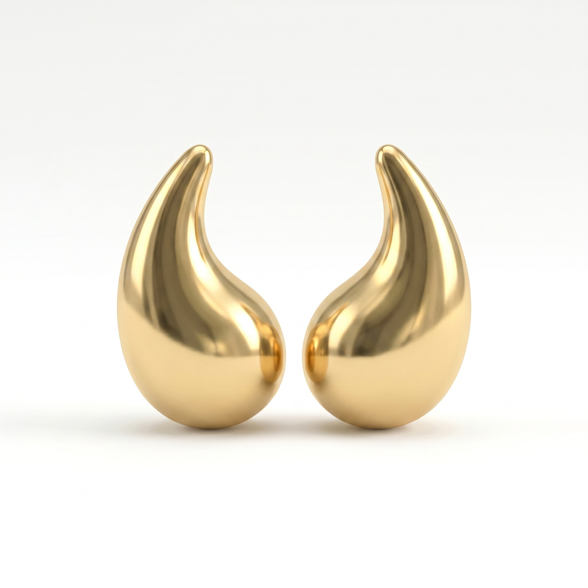 Gold Large Teardrop Drop Earrings