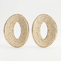 Ivory Woven Open Oval Earrings