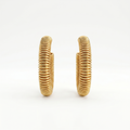 Gold Ridged Hoop Earrings