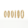 Gold Classic Hoop Earrings Set of 3