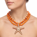 Orange Starfish Layered Necklace