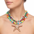Multicolor Starfish Layered Necklace
