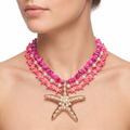 Hot Pink Starfish Layered Necklace