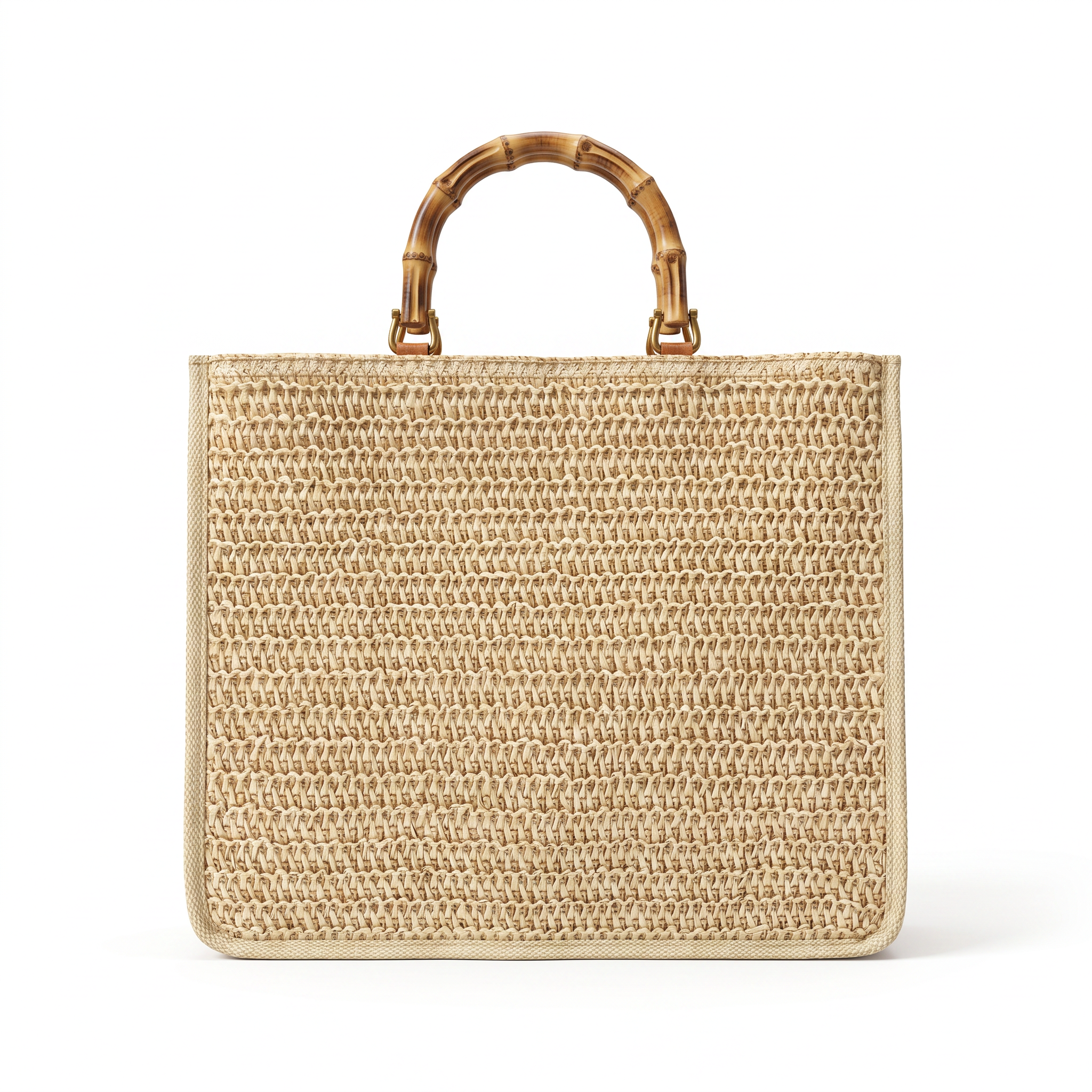 Natural Woven Tote Bag