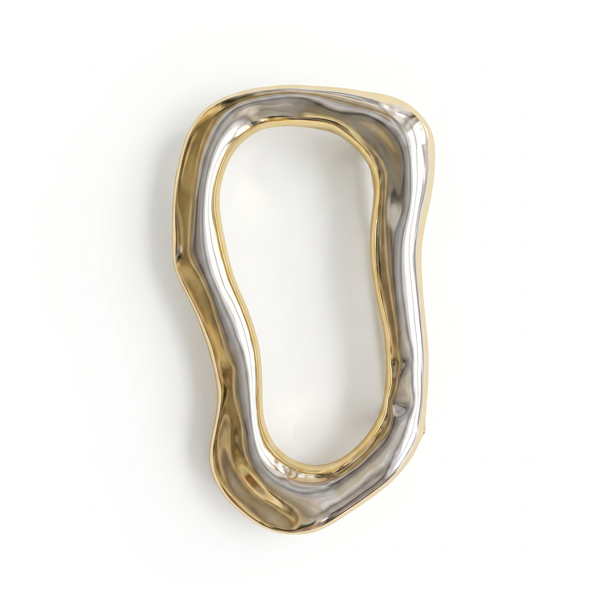 Modern Two-Tone Organic Brooch