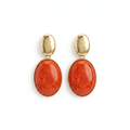 Elegant Gold & Coral Drop Earrings