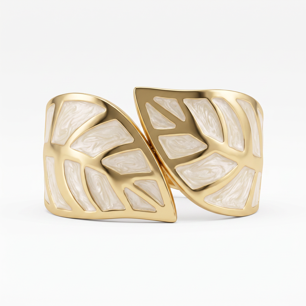 Gold Pearl Leaf Cuff