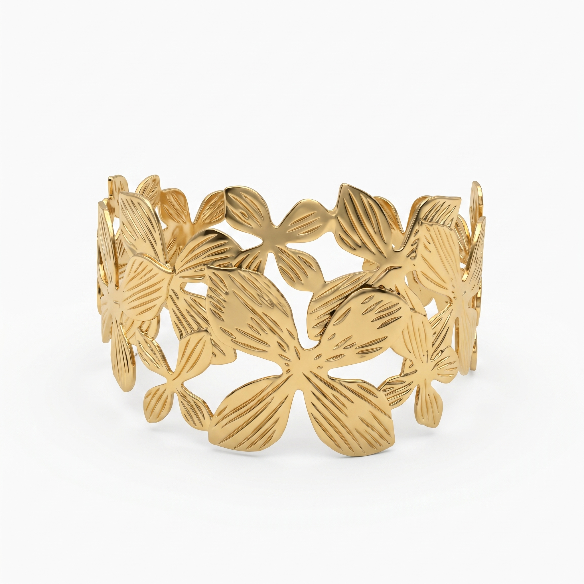 Gold Floral Cuff