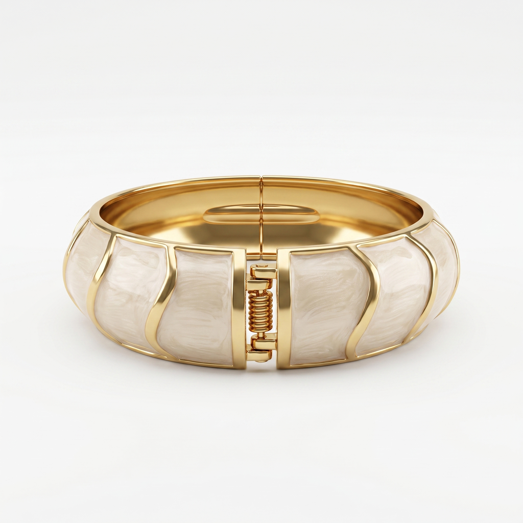 Gold Pearl Bangle