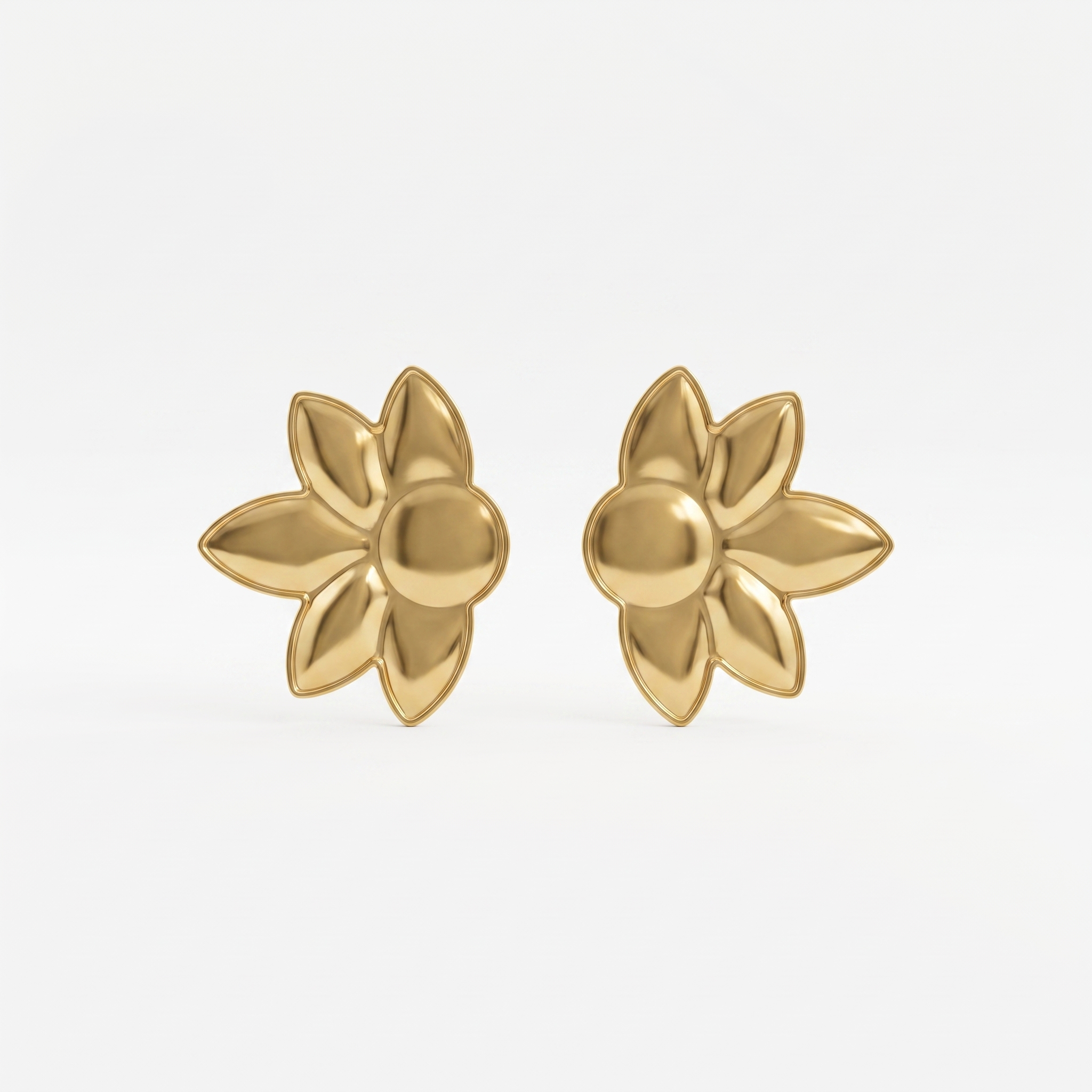 Gold Floral Stud Earrings