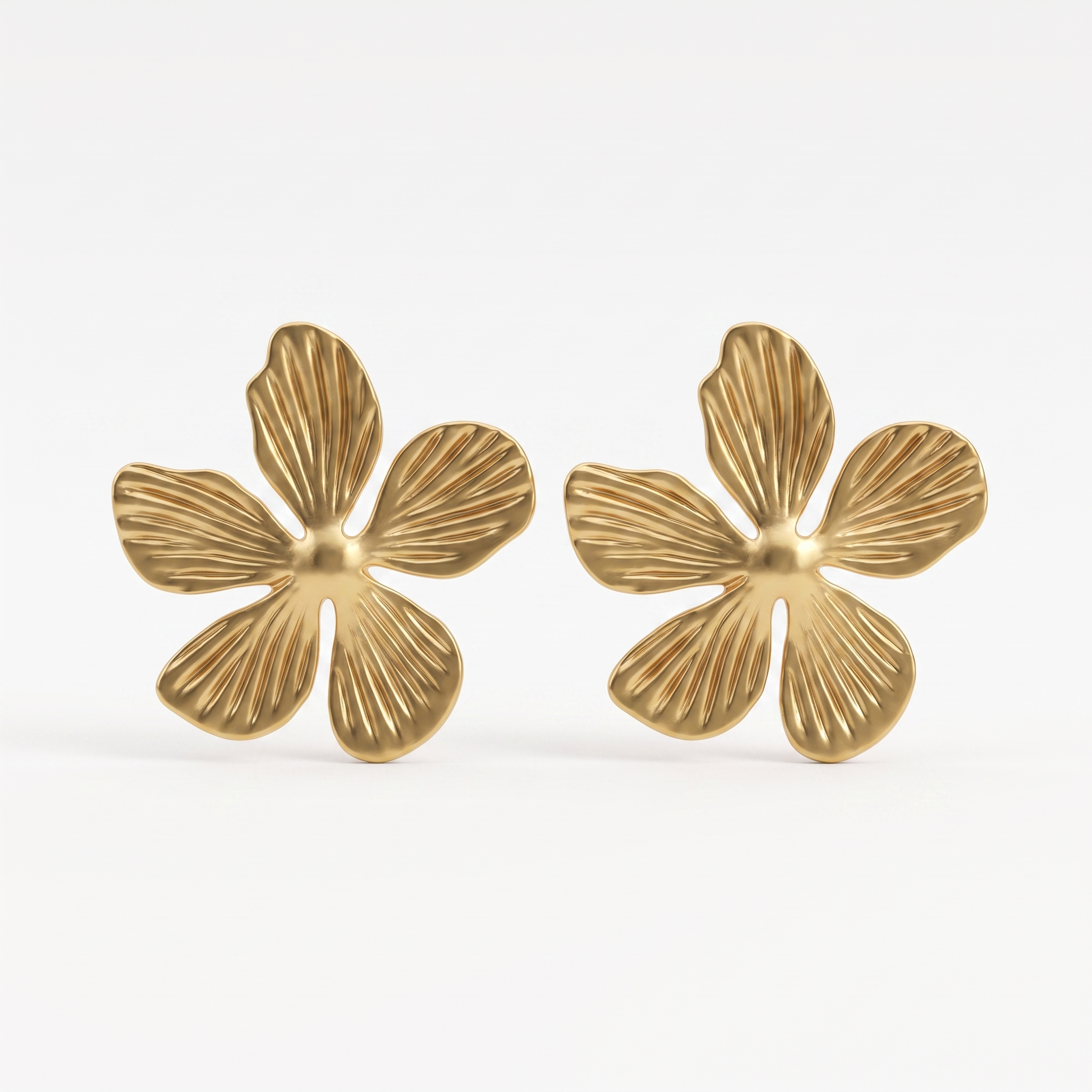 Gold Floral Stud Earrings