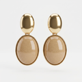 Elegant Gold & Beige Drop Earrings
