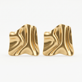 Abstract Gold Statement Stud Earrings