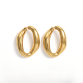 Minimalist Gold Oval Hoop Earrings